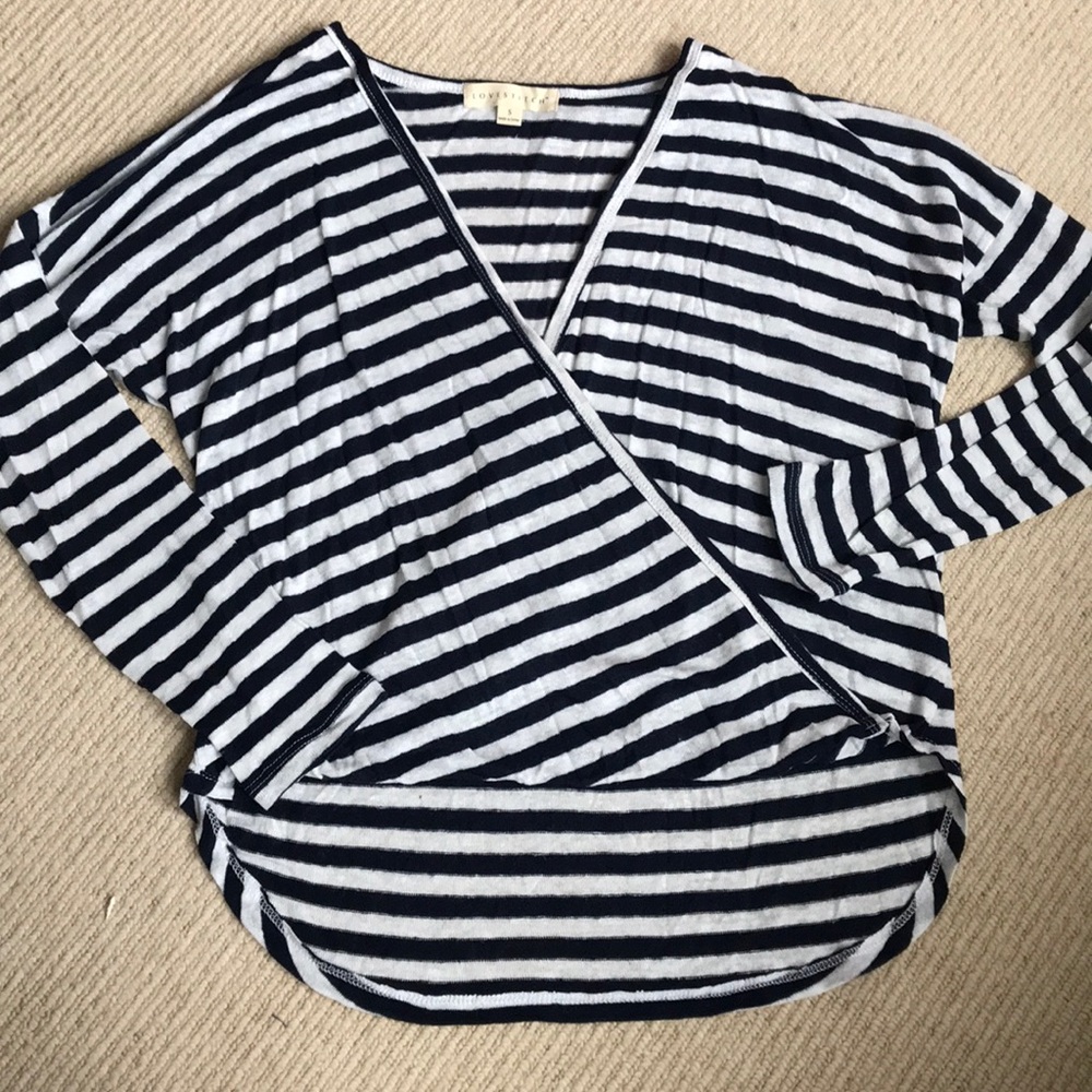 Striped cotton slouchy sweater